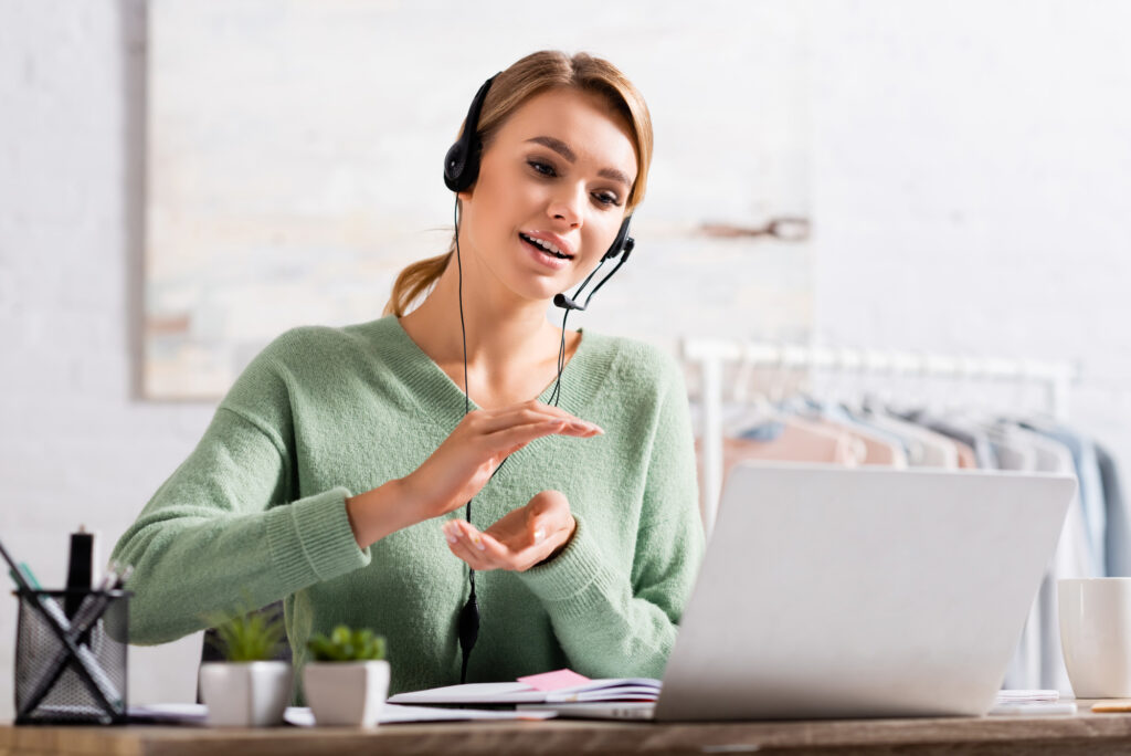 online service provider talking over a headset